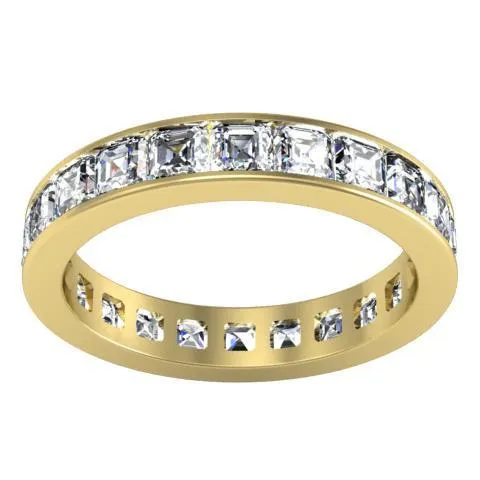 2.20 cttw Asscher Cut Channel Set Diamond Eternity Band