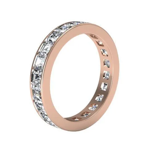 2.20 cttw Asscher Cut Channel Set Diamond Eternity Band