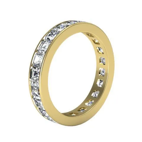 2.20 cttw Asscher Cut Channel Set Diamond Eternity Band