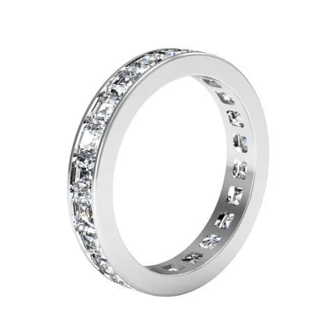 2.20 cttw Asscher Cut Channel Set Diamond Eternity Band