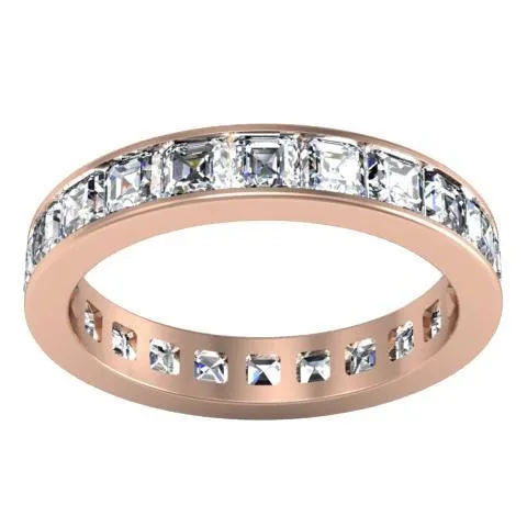 2.20 cttw Asscher Cut Channel Set Diamond Eternity Band