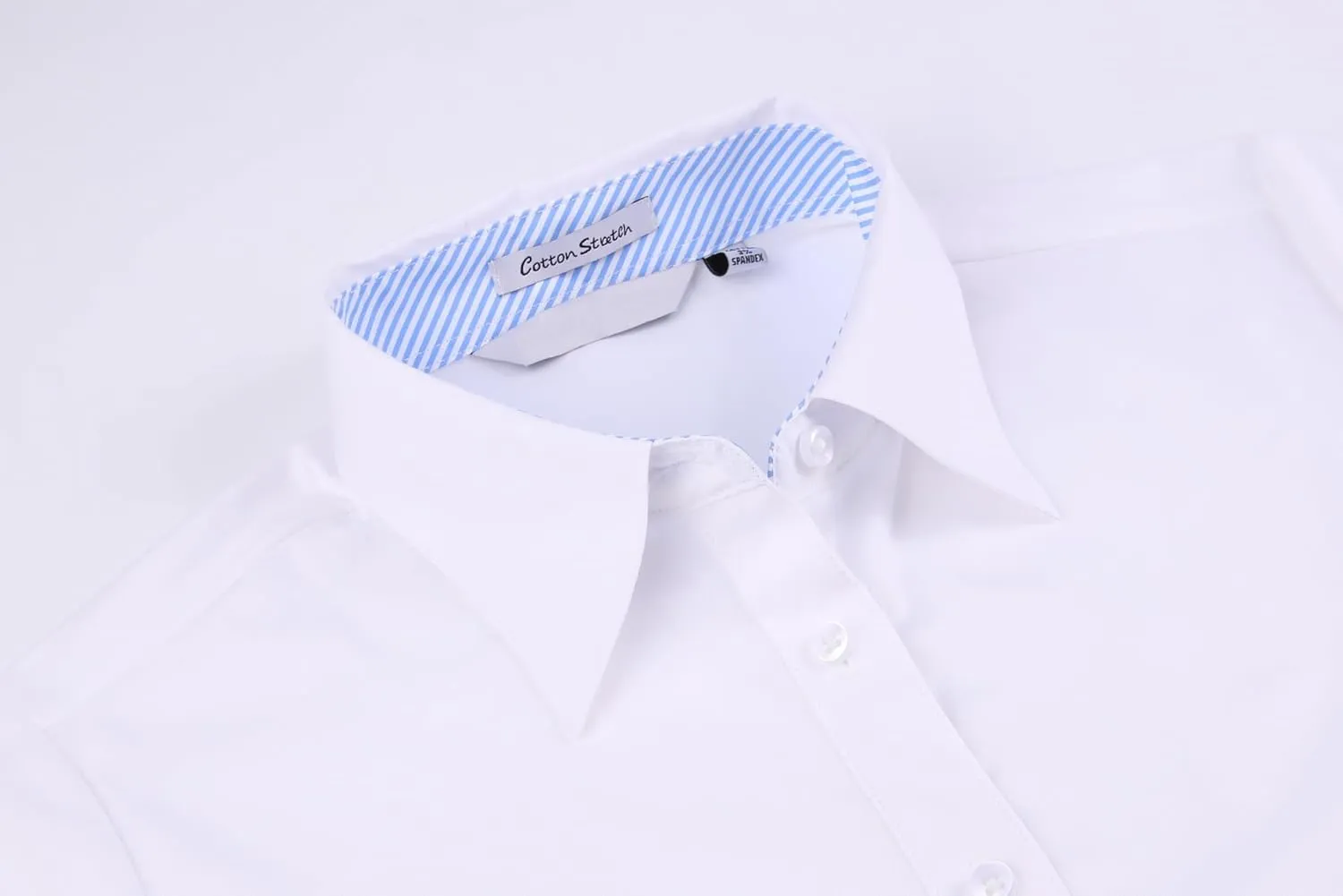 Alex Vando Womens Dress Shirts Wrinkle Free Solid Color Stretch Work Shirt