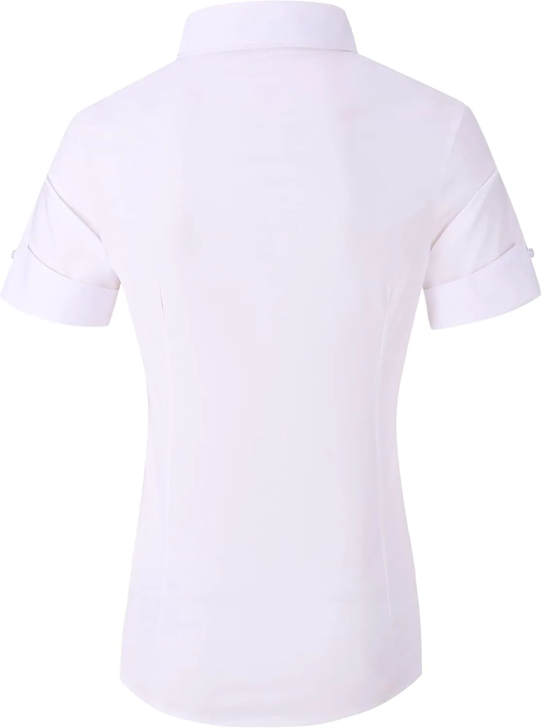 Alex Vando Womens Dress Shirts Wrinkle Free Solid Color Stretch Work Shirt