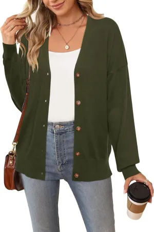 Arach&Cloz Womens Wool Blend Lightweight Summer Business Casual Cardigan Sweaters