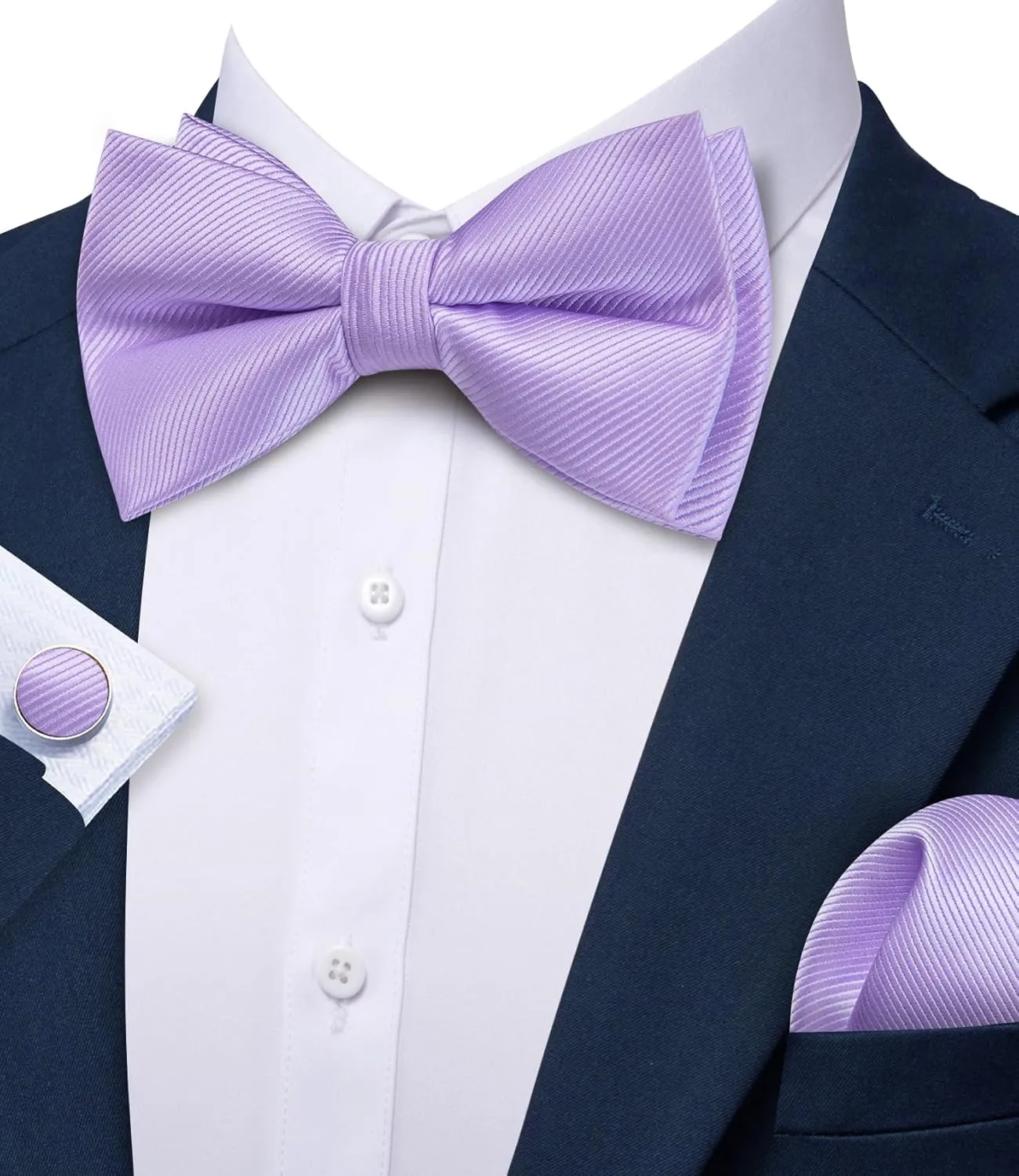 Barry.Wang Men's Waistcoat Bowtie Set Paisley Jacquard Silk V-Neck Vest Handkerchief Cufflinks Formal/Leisure Wedding Party