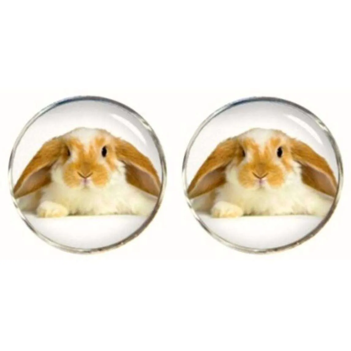 Bassin and Brown Rabbit Cufflinks - Beige/White