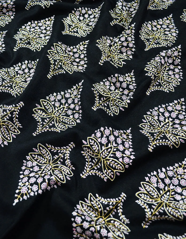 black embroidery pashmina shawl 7972