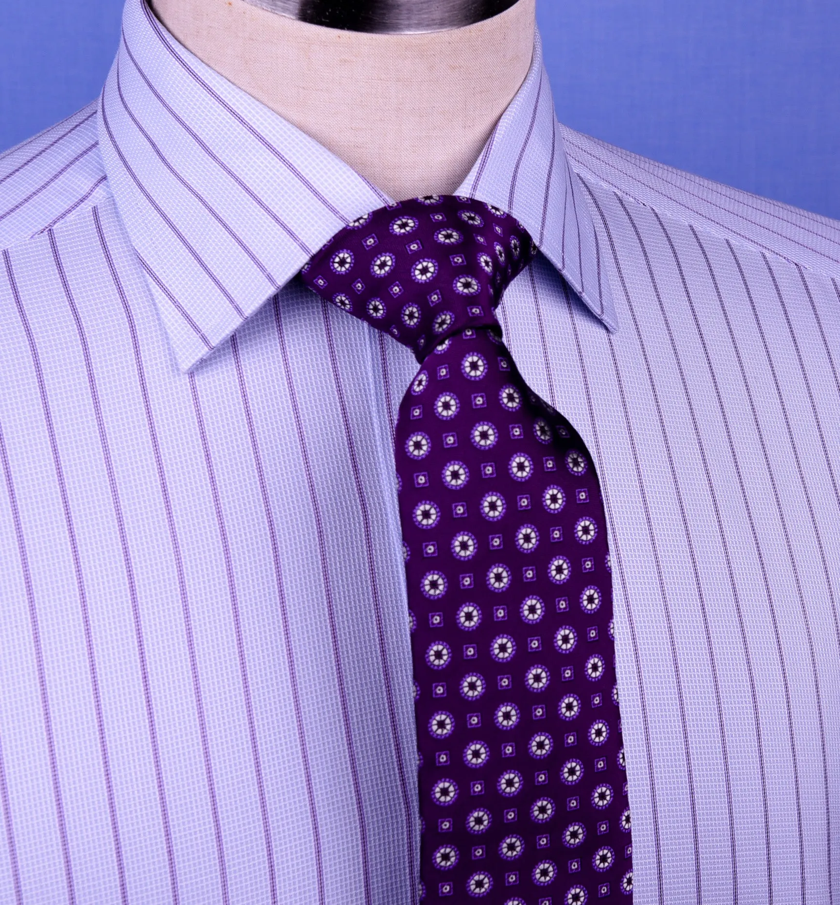 Blue Striped Dress Shirt Formal Business Designer Stripes Stylish Fashion