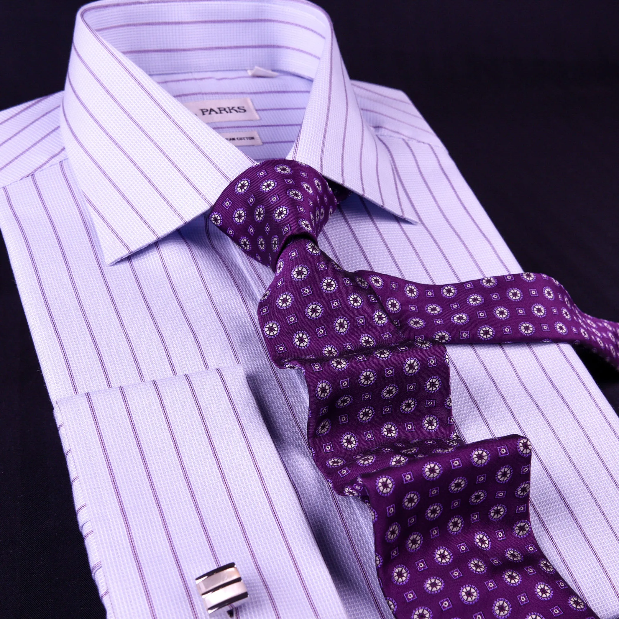 Blue Striped Dress Shirt Formal Business Designer Stripes Stylish Fashion