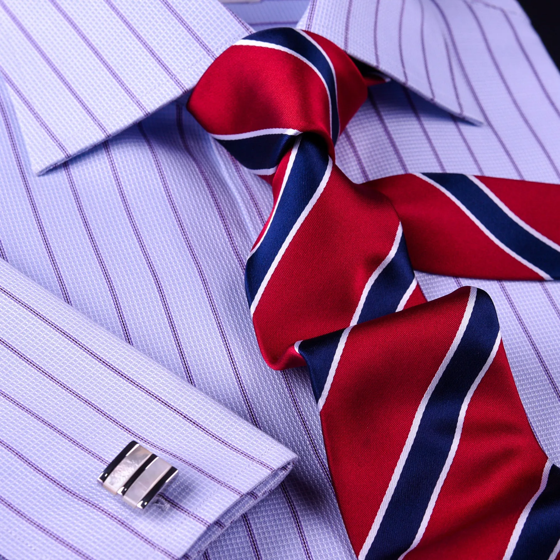 Blue Striped Dress Shirt Formal Business Designer Stripes Stylish Fashion