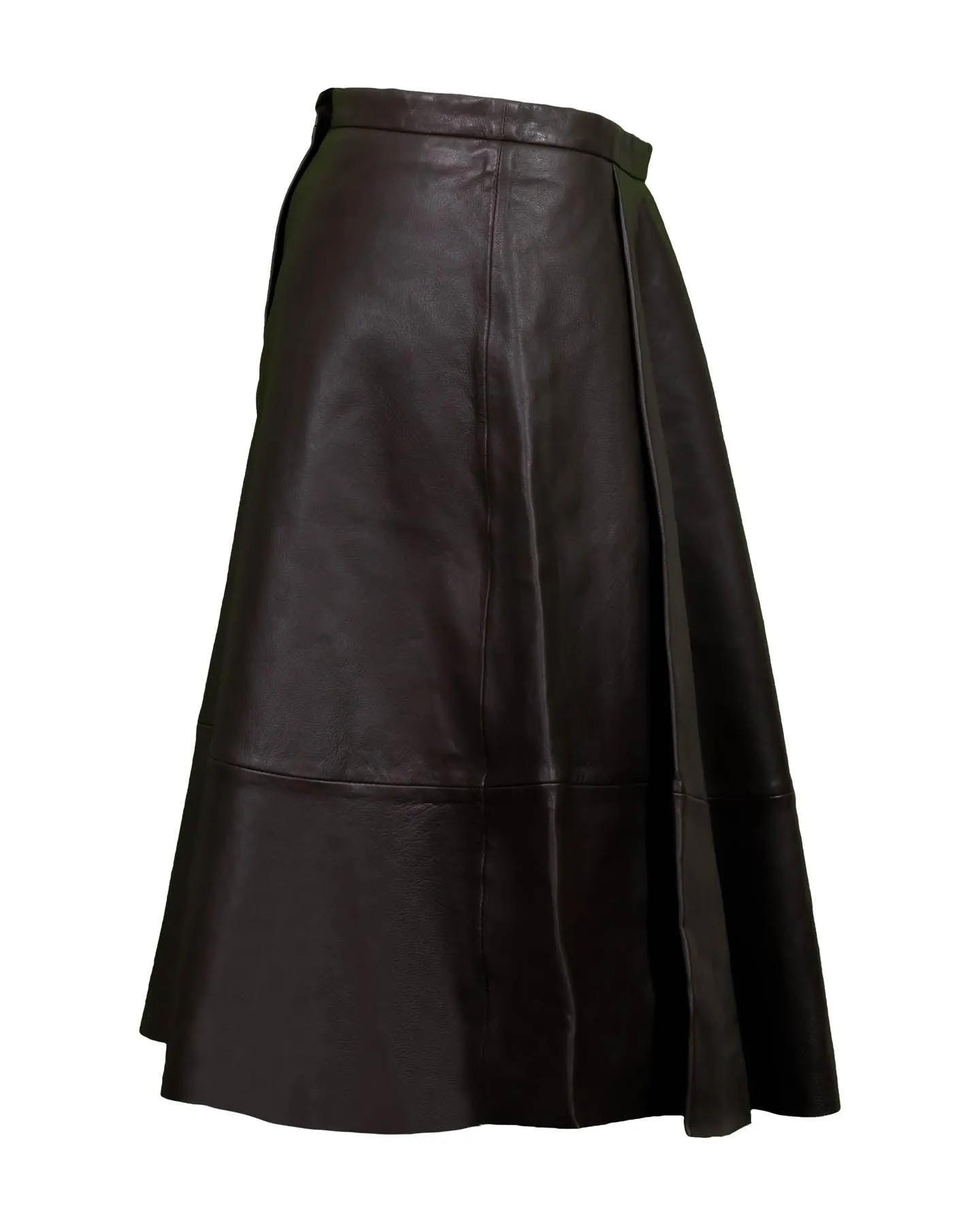 Cassis Leather Skirt