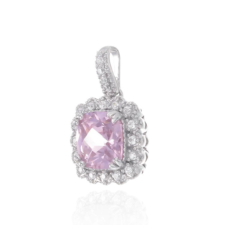 Classic Pink Pendant with Accented Setting