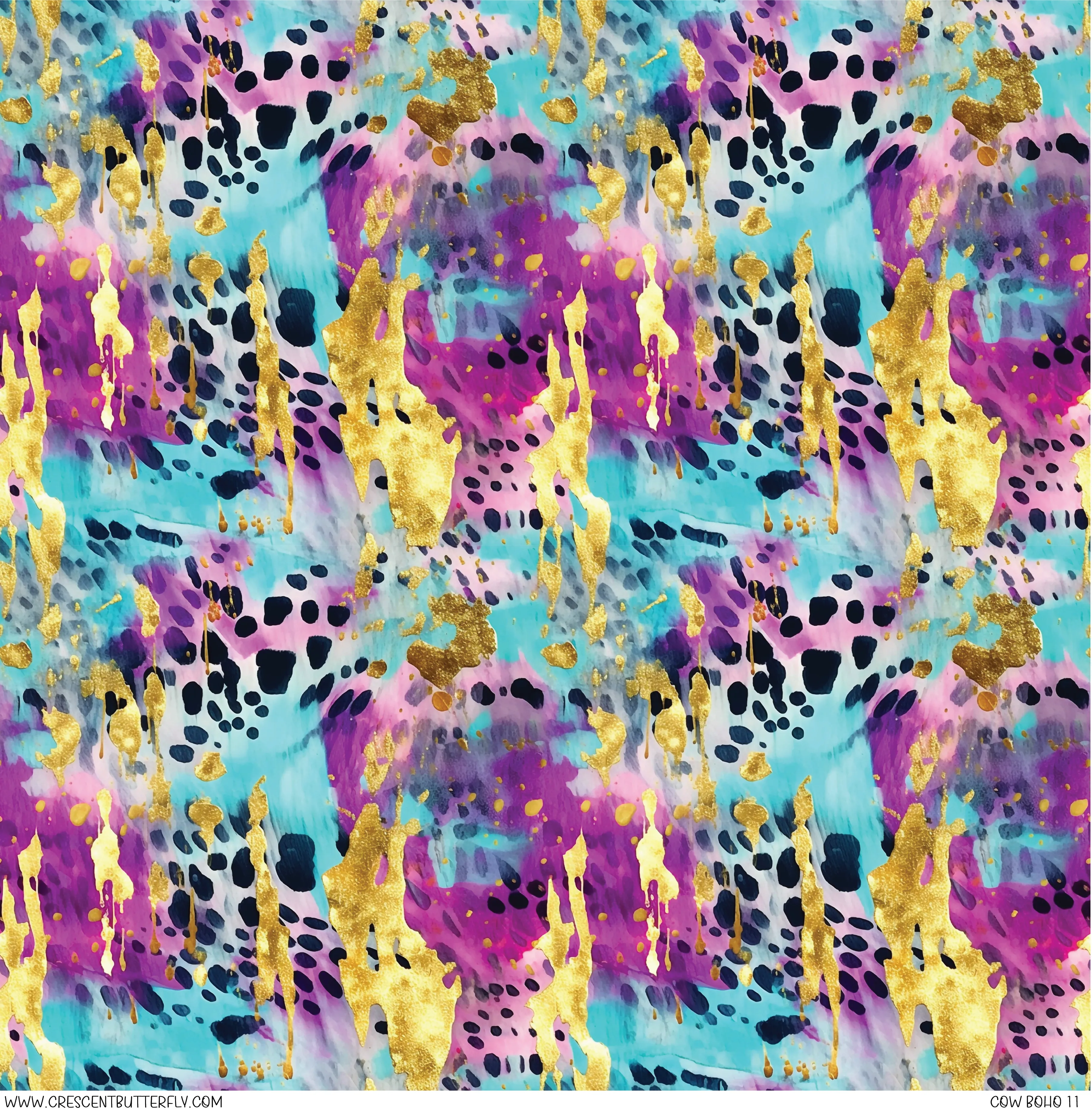 Cow Boho 11 Printed Vinyl Sheet/Wrap