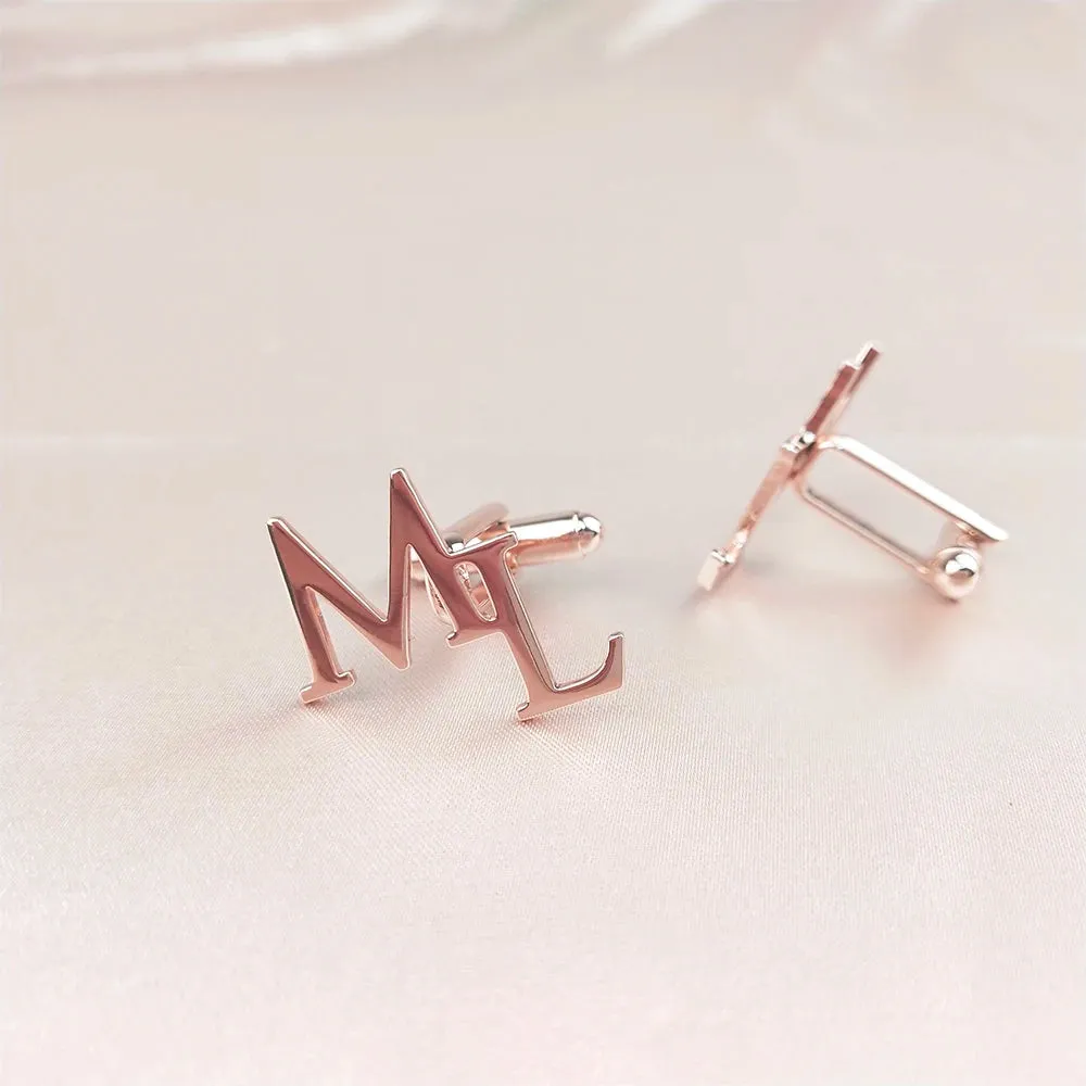 Custom Cufflinks for Groom Stainless Steel Men's Initials Cufflinks Personalized Wedding Best Man Jewelry Gift