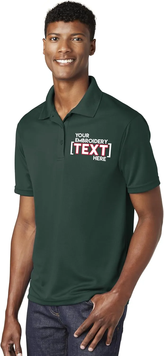 Custom Embroidered Shirts for Men - Your Text - Personalized Embroidery Polos