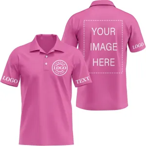 Custom Polo Shirts for Men Women Design Your Own Printed Front Back and Sleeve Personalized with Logo & Text