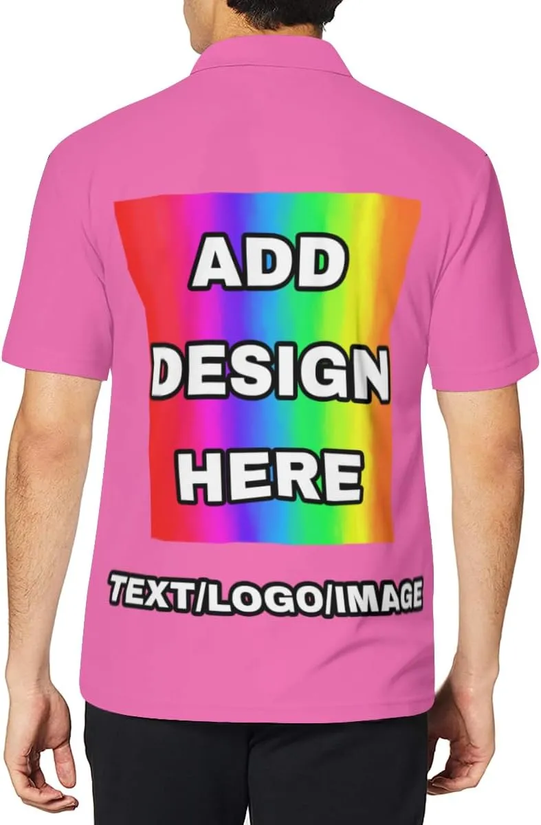Custom Polo Shirts for Men Women Design Your Own Printed Front Back and Sleeve Personalized with Logo & Text