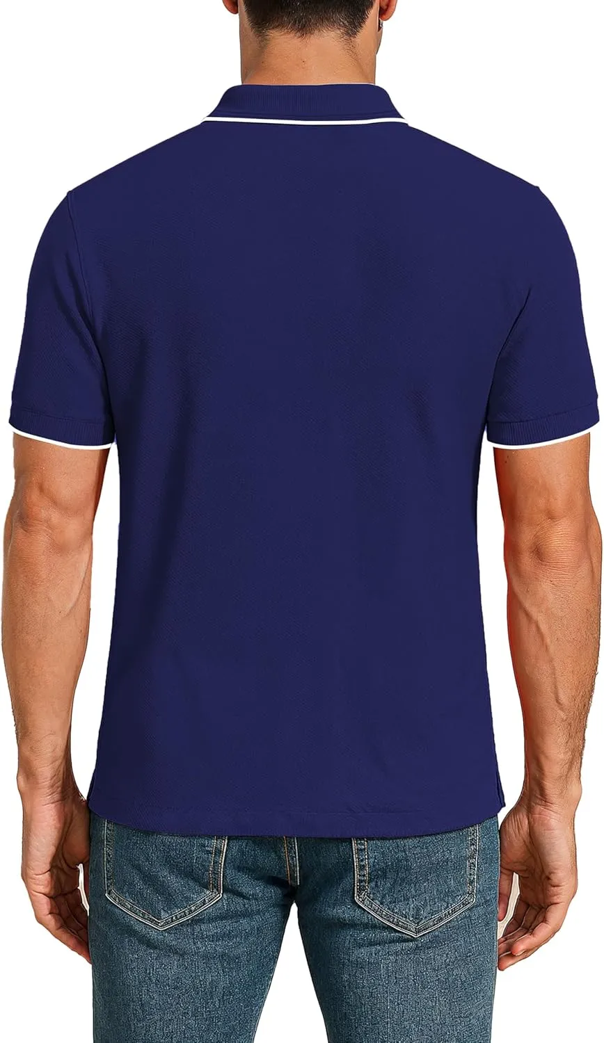 Decrum Mens Polo Shirts Short Sleeve Casual Collared Golf Polo Shirts for Men