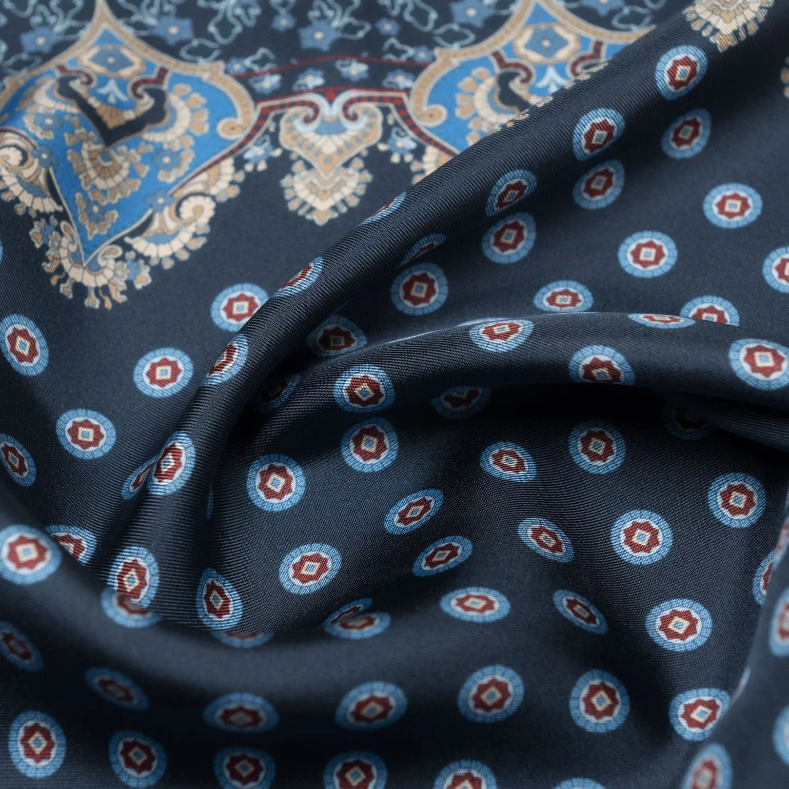 Filippo - Hand Rolled Silk Neckerchief - Navy