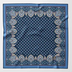 Filippo - Hand Rolled Silk Neckerchief - Navy