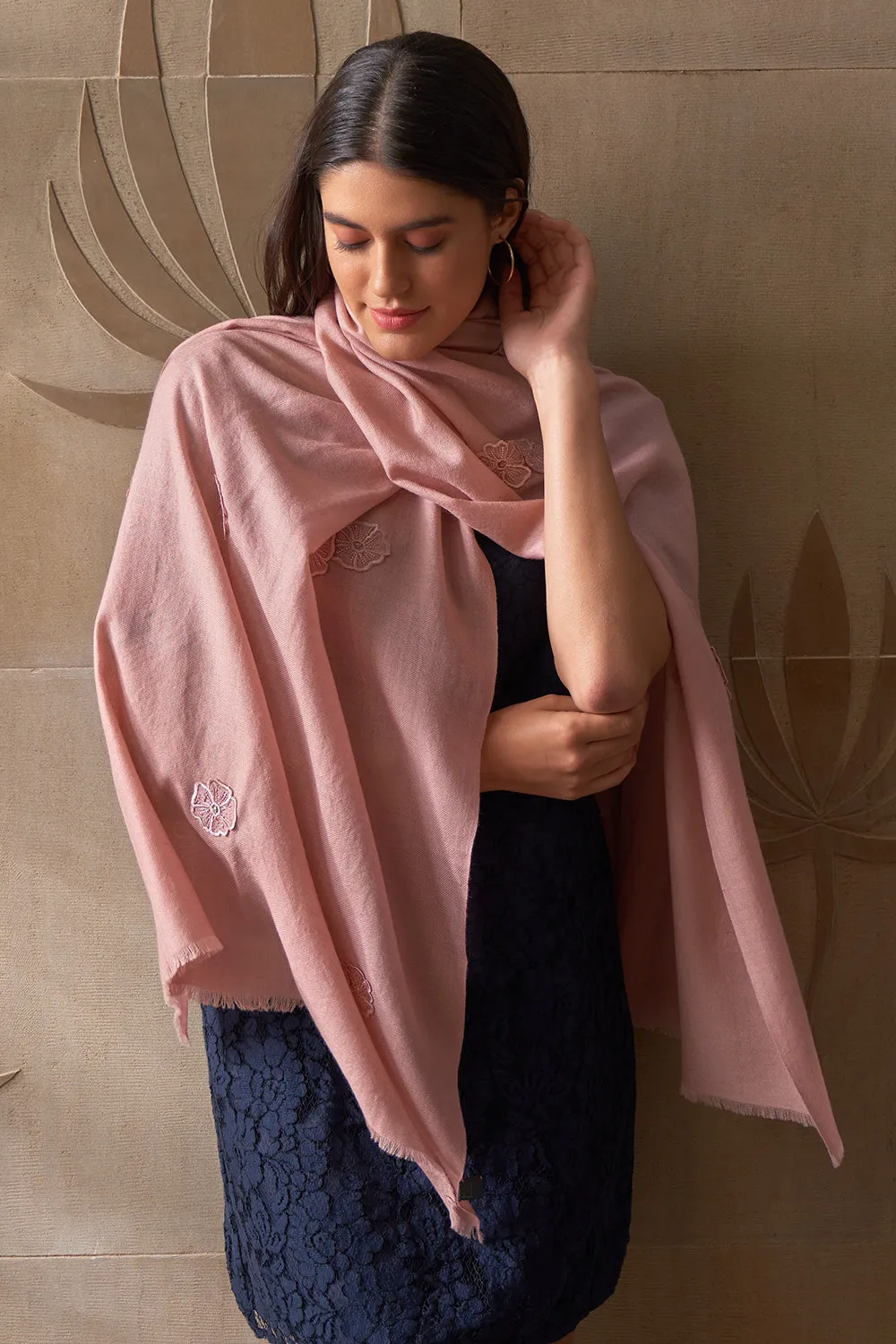 Flower Shower | Embroidered Wool Silk Stole (Copy)