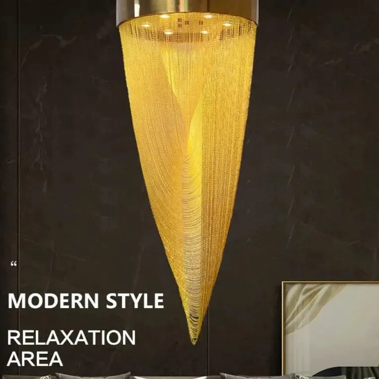 High Ceiling Living Room Tassel Chandelier