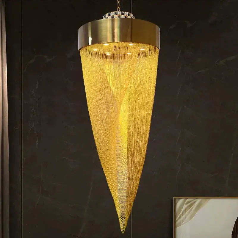 High Ceiling Living Room Tassel Chandelier