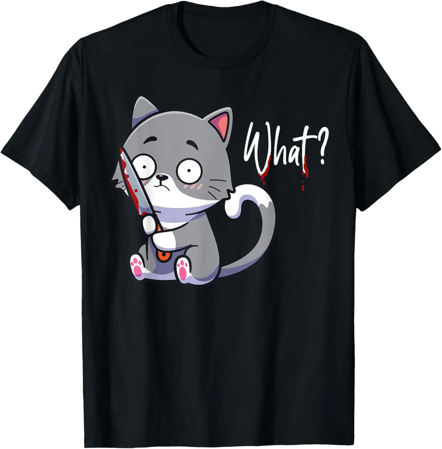 Horror Black Cat Funny Cats Pet Owner Lover Graphic T-Shirt