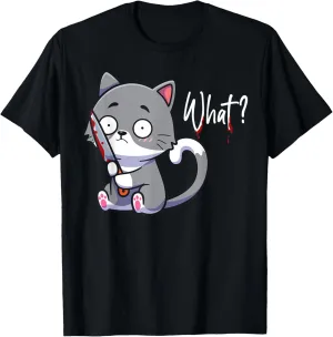Horror Black Cat Funny Cats Pet Owner Lover Graphic T-Shirt