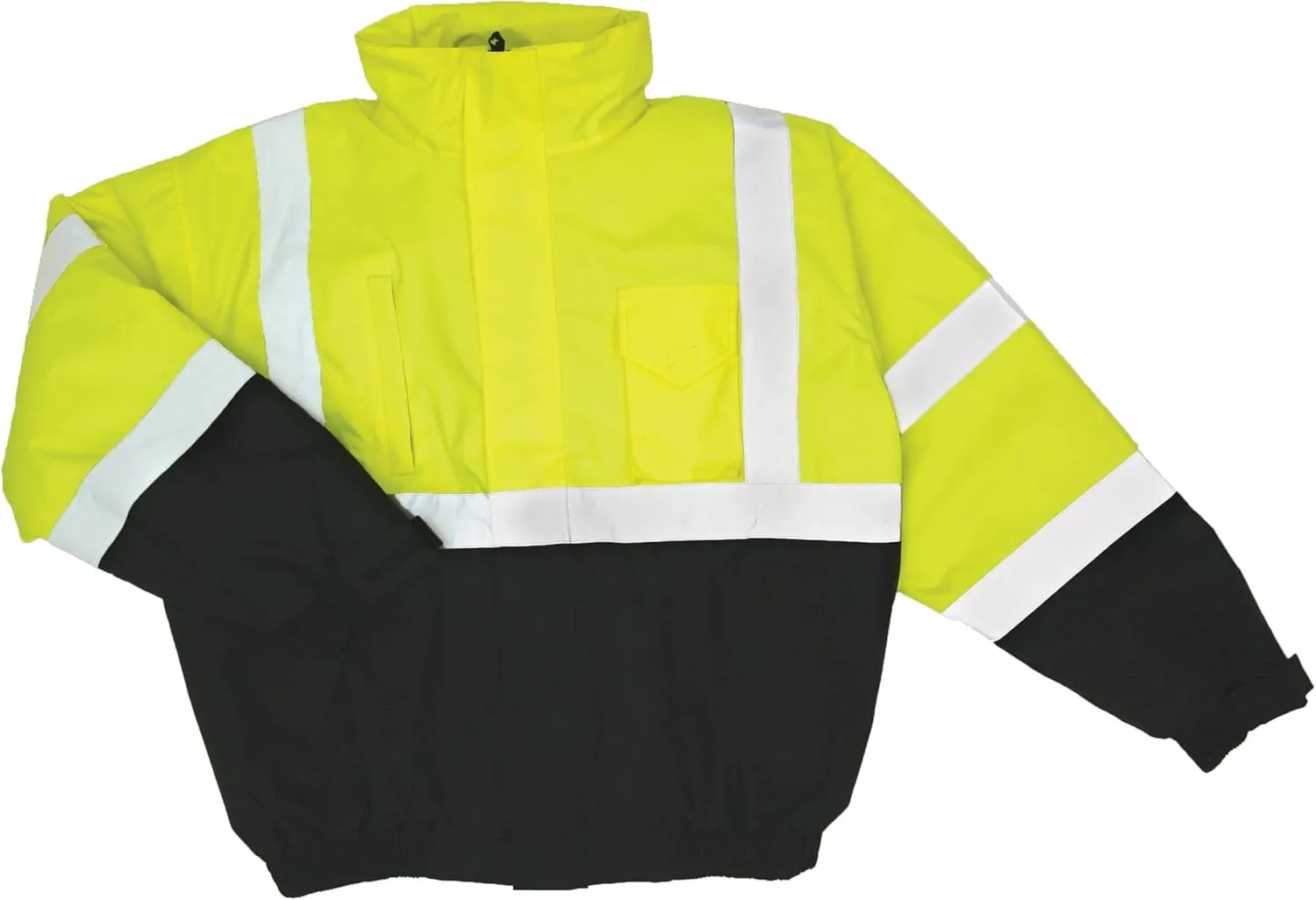Kishigo Bomber Jacket, Men's, Black, XX-Large, Modern Bomber, High-Visibility Work Coat, Waterproof, All Seasons