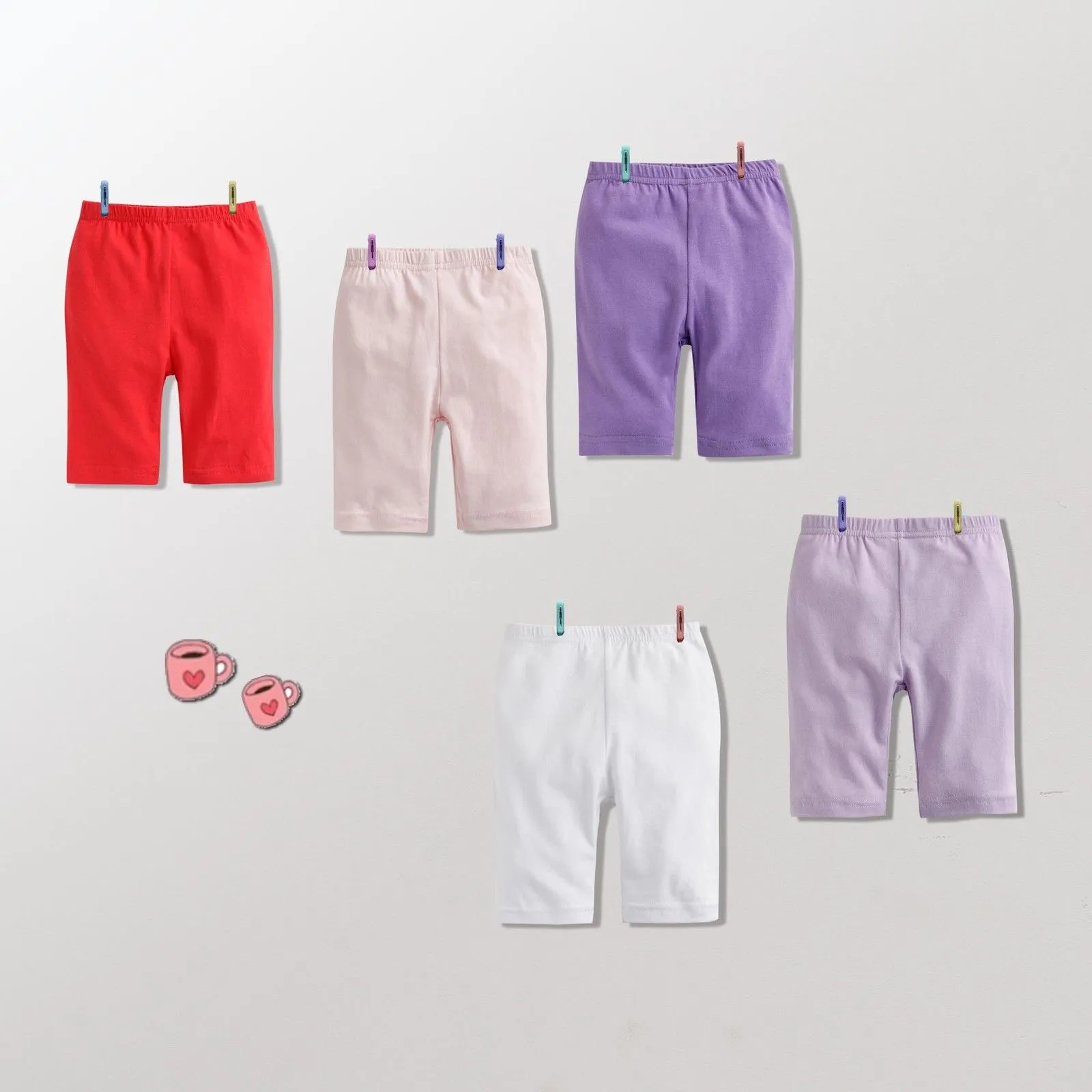 Light Purple Cotton Knee Leggings