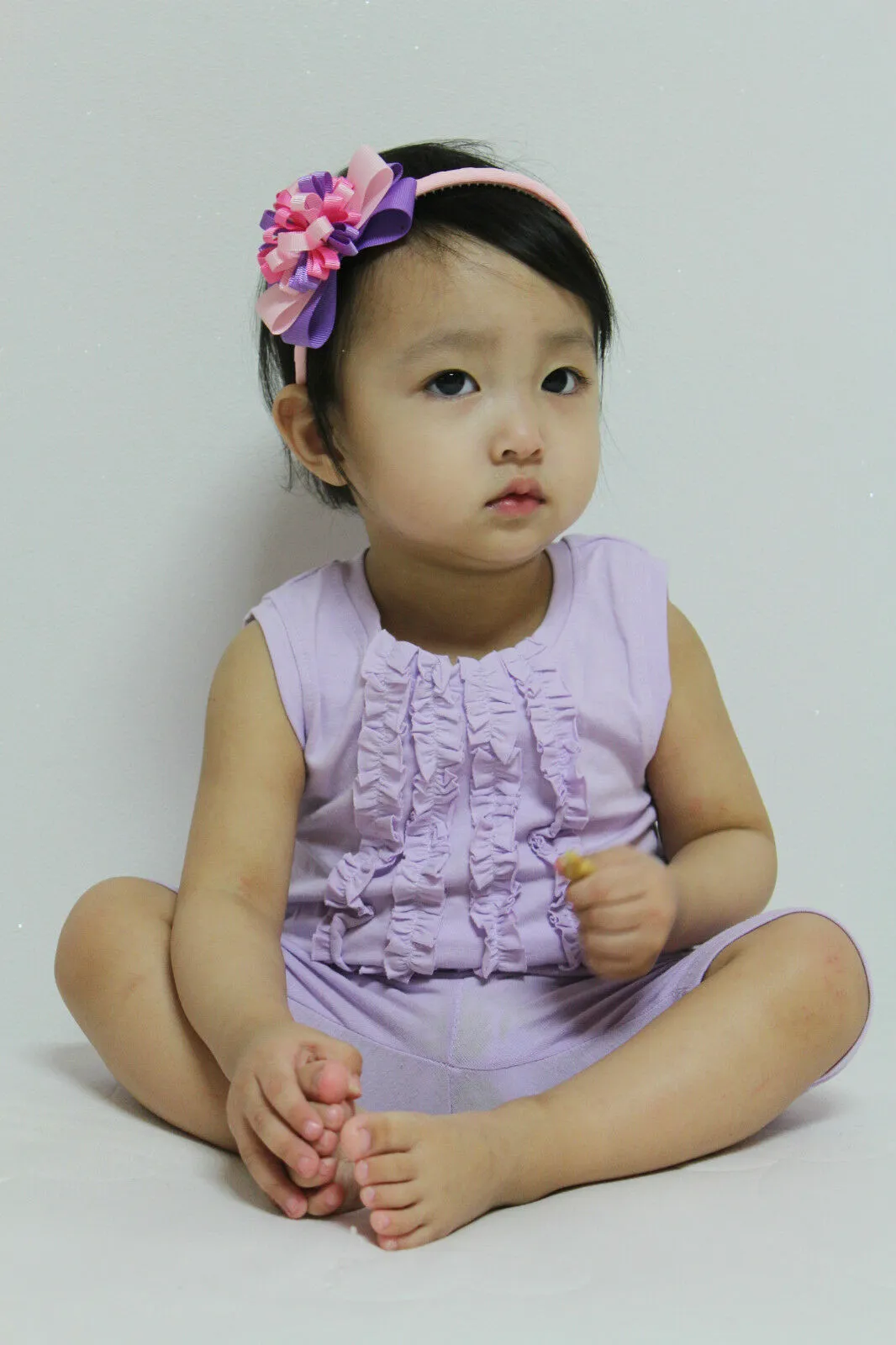 Light Purple Cotton Knee Leggings