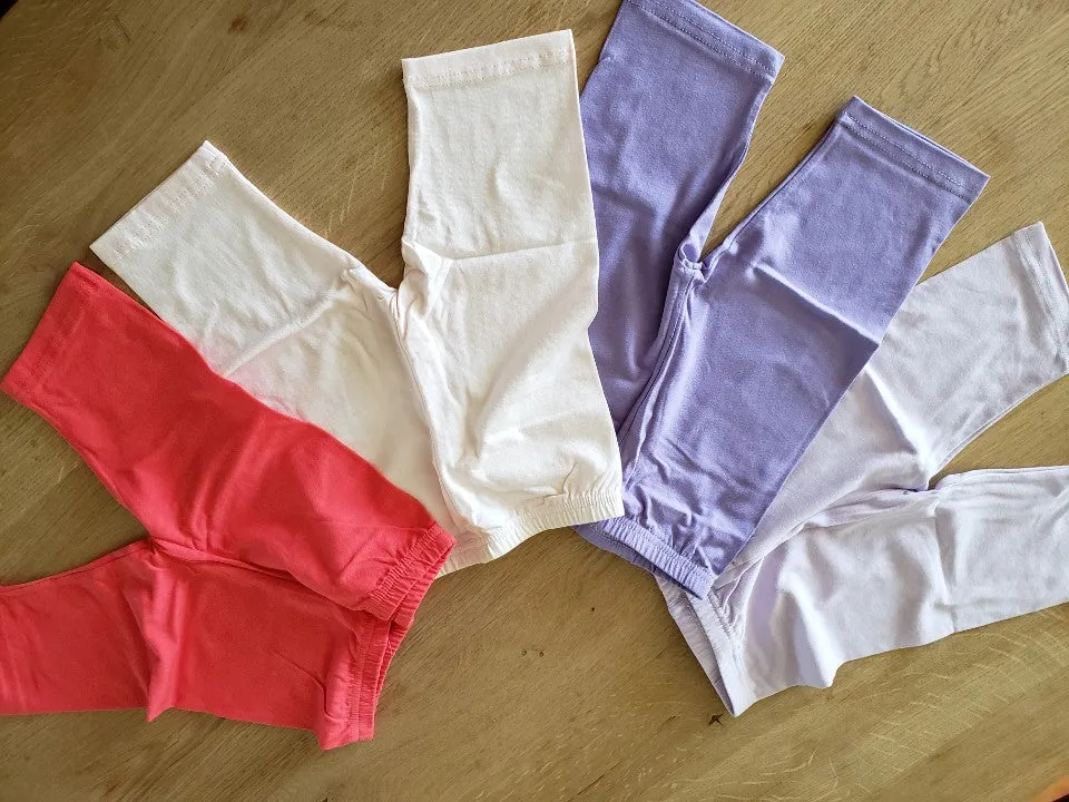 Light Purple Cotton Knee Leggings