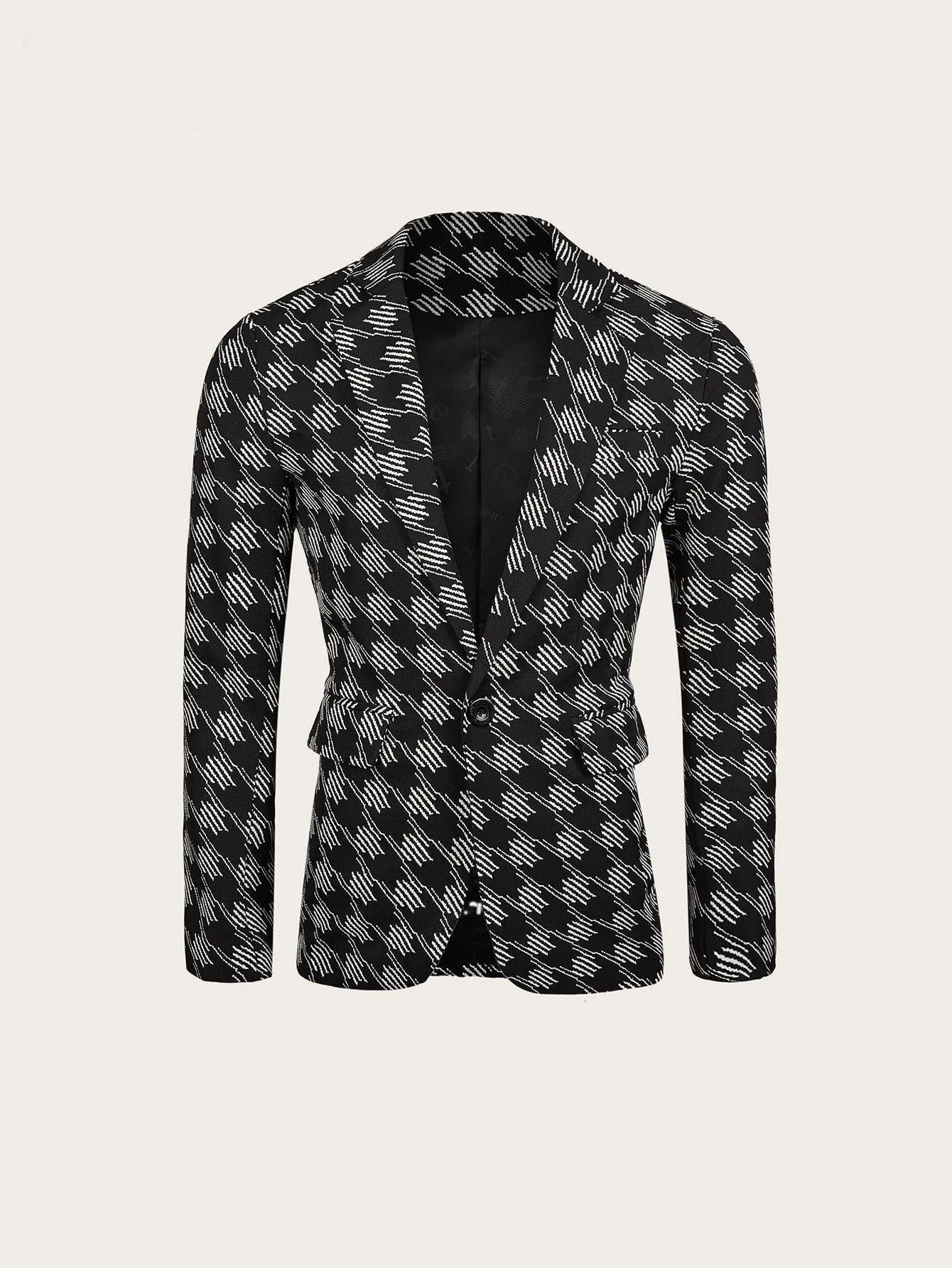 LovelyRLovely Hound Stooth Slim-fit Plaid Jacket