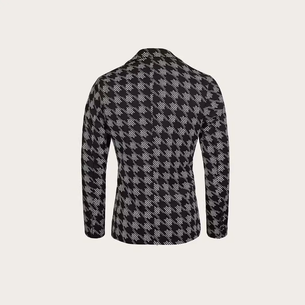 LovelyRLovely Hound Stooth Slim-fit Plaid Jacket