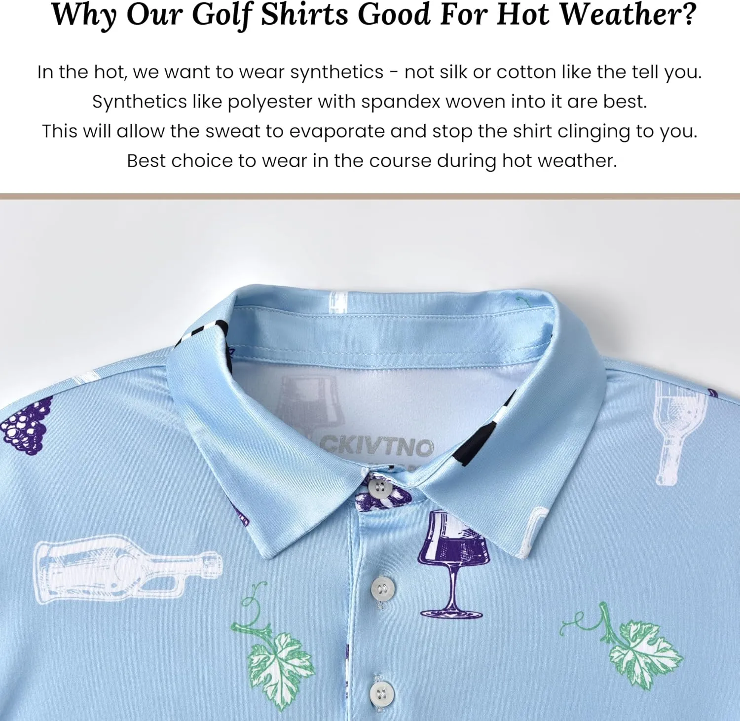 Mens Cool Crazy Funny Printed Golf Polo Shirts Summer Stretchy Dry Fit Short Sleeve Performance Shirts