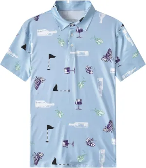 Mens Cool Crazy Funny Printed Golf Polo Shirts Summer Stretchy Dry Fit Short Sleeve Performance Shirts