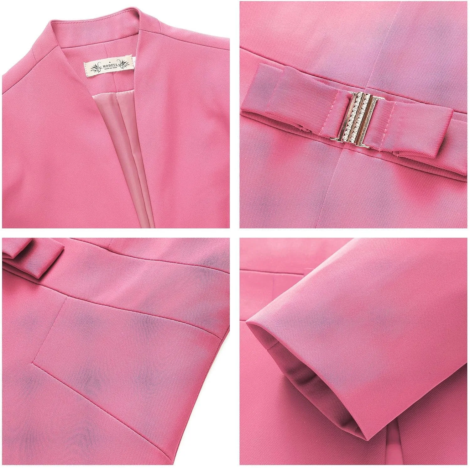 MODFUL Women's Business Pant Suit Set 2 Piece Slim Fit Blazer Jacket One Button Buckle Closure Lady Work Suit for Office
