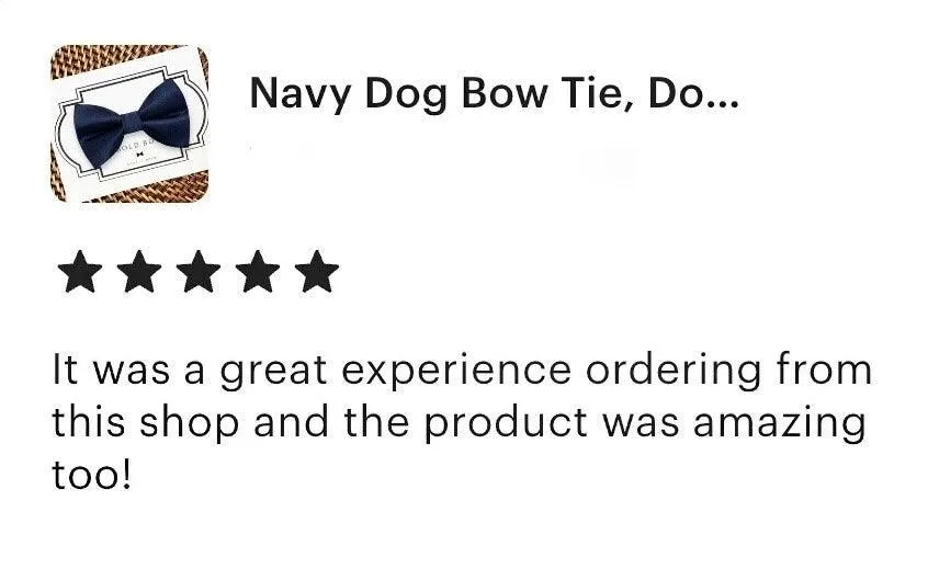 Navy Blue Satin Bow Tie for Dog Collar or Cat Collar