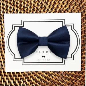 Navy Blue Satin Bow Tie for Dog Collar or Cat Collar