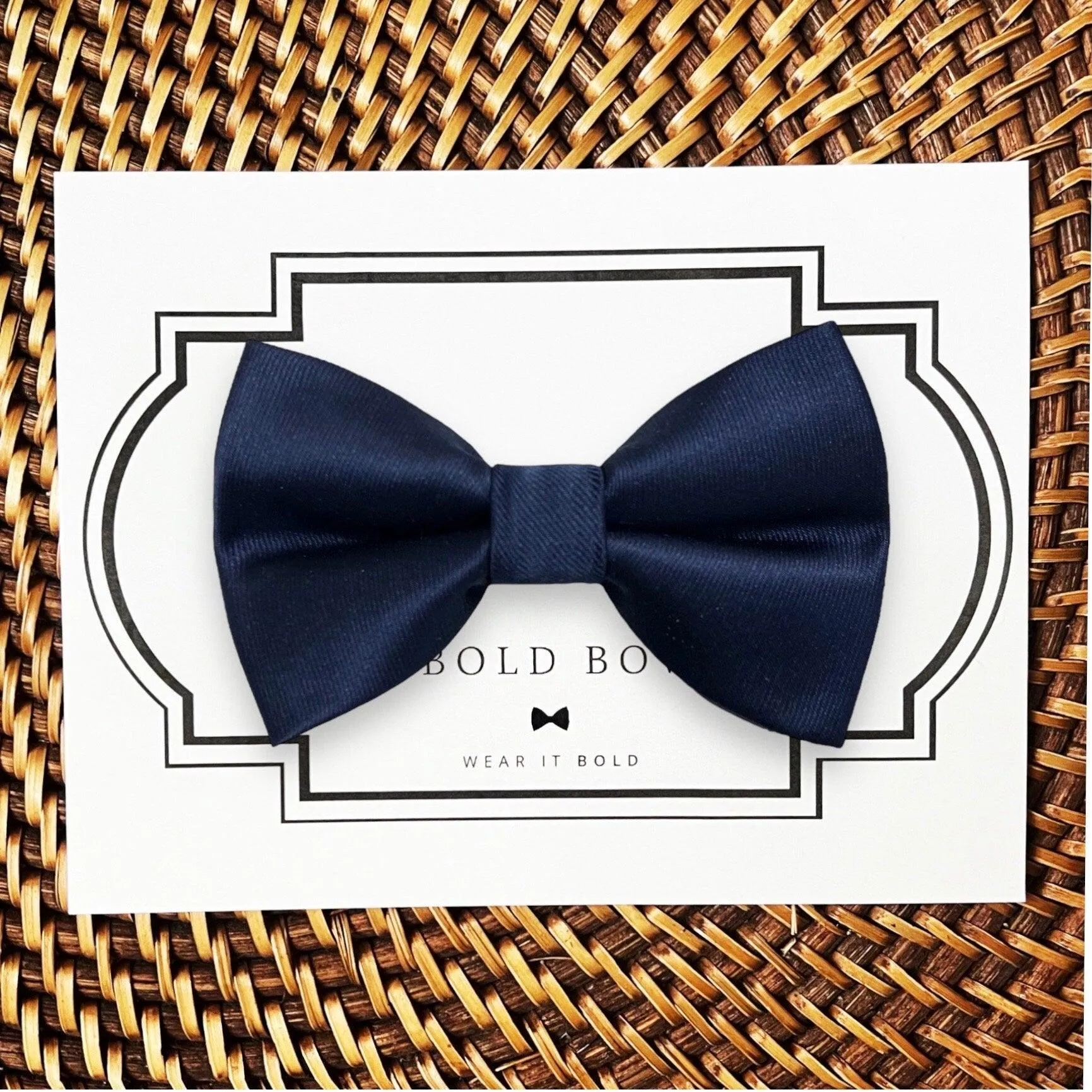 Navy Blue Satin Bow Tie for Dog Collar or Cat Collar