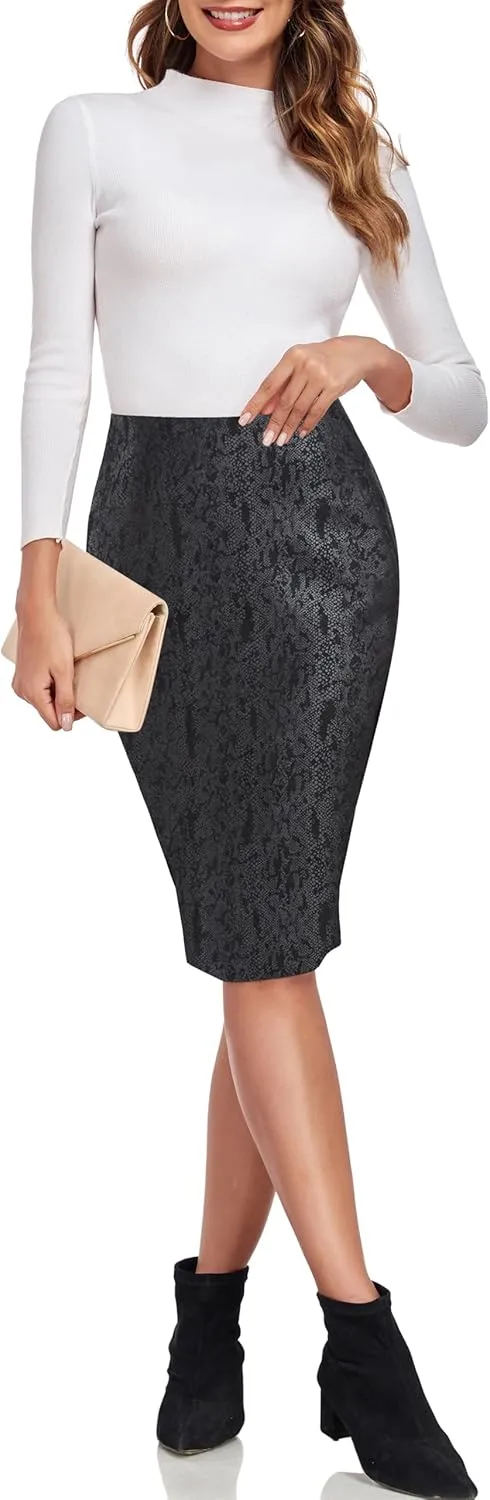 ODCOCD Women's Faux Suede Pencil Skirt