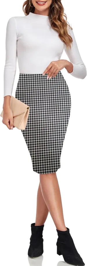 ODCOCD Women's Faux Suede Pencil Skirt