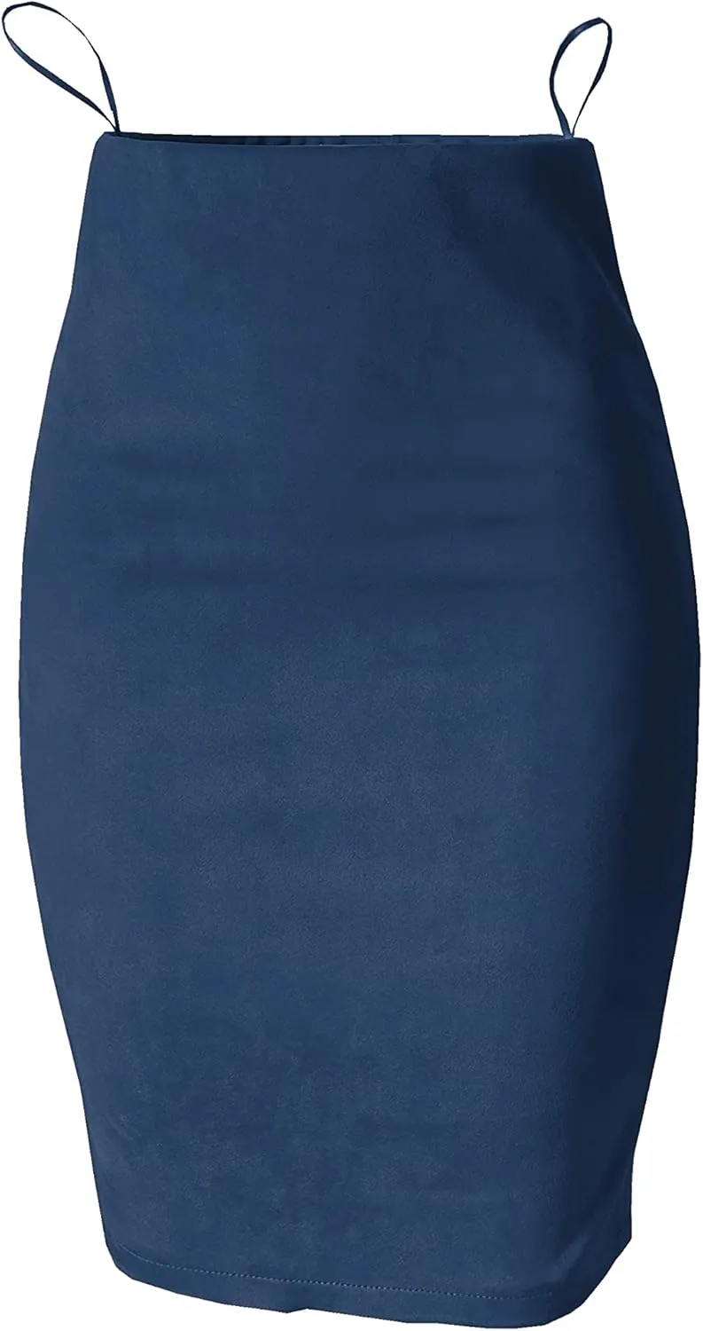 ODCOCD Women's Faux Suede Pencil Skirt