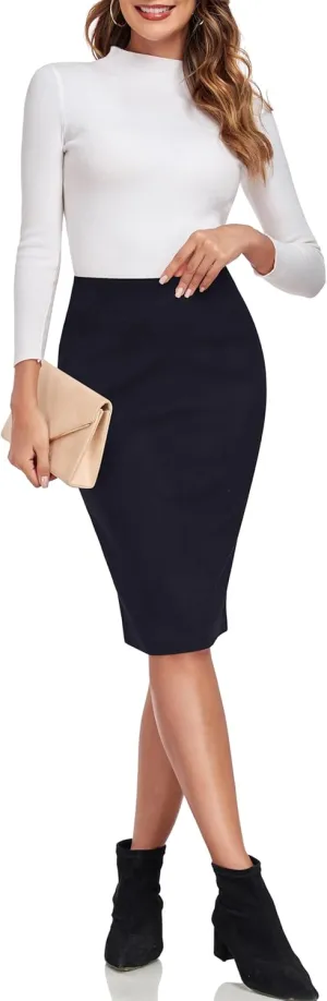 ODCOCD Women's Faux Suede Pencil Skirt