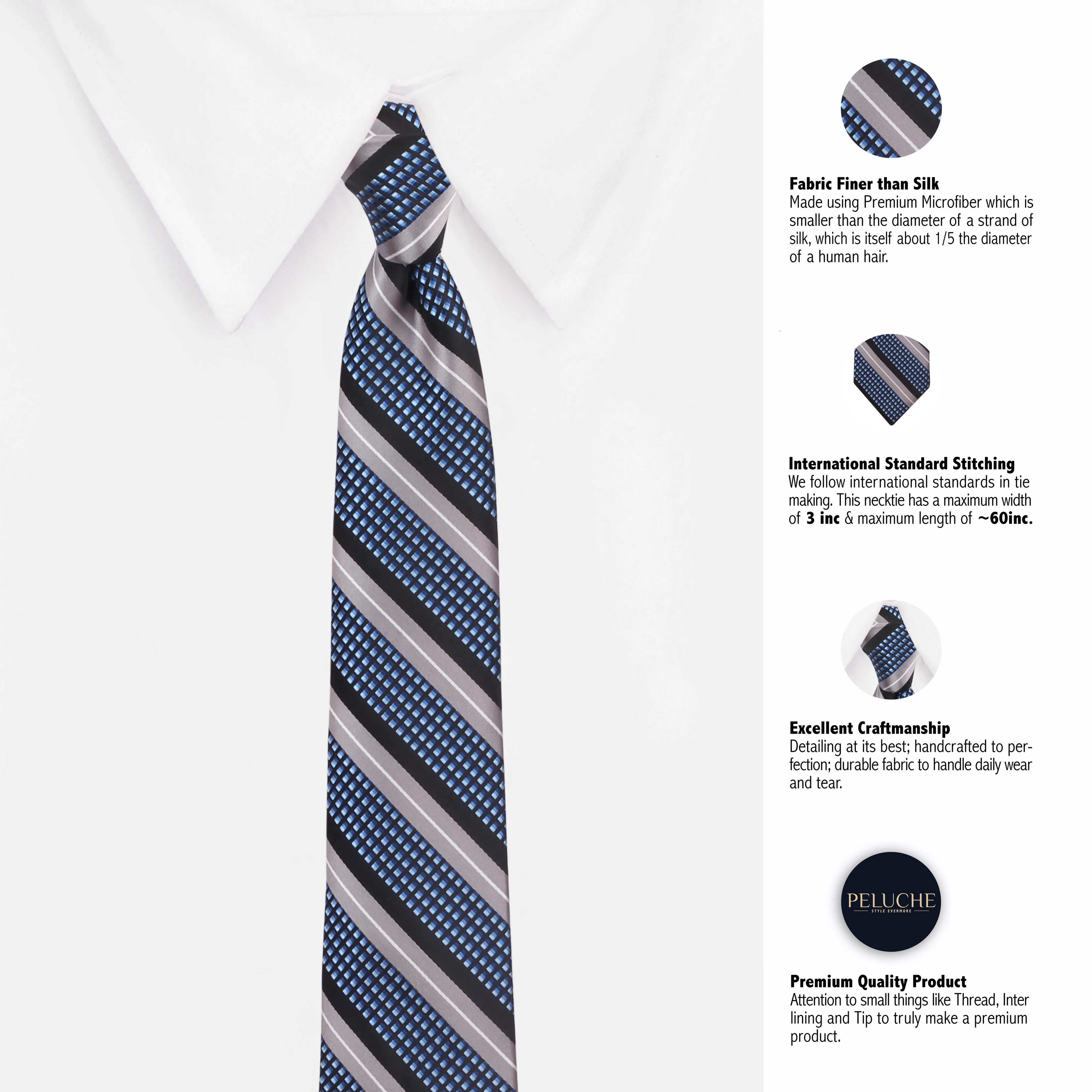 Peluche Inverted Blaze  Microfiber Necktie For Men