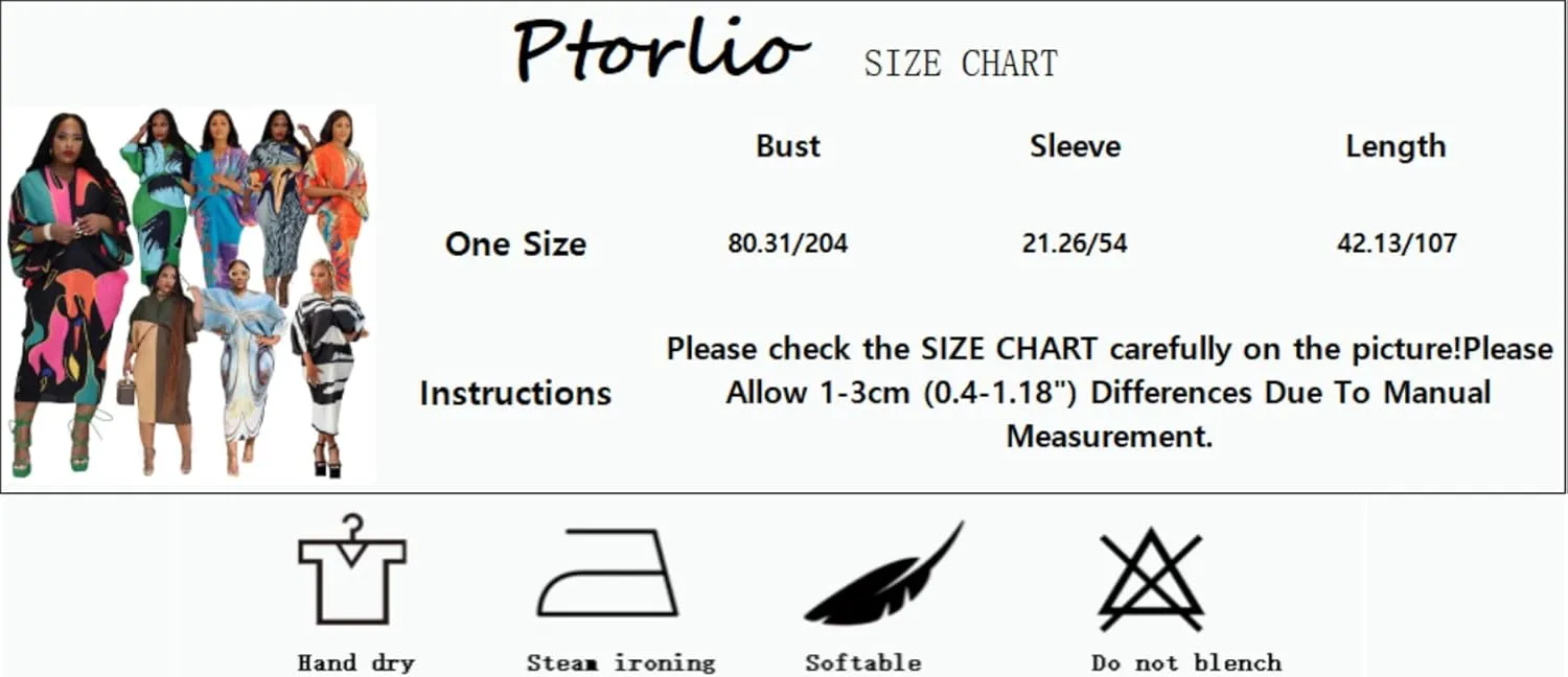 Ptorlio Sexy African Dresses Attire for Women V Neck Floral Pleated Midi Dress Plus Size